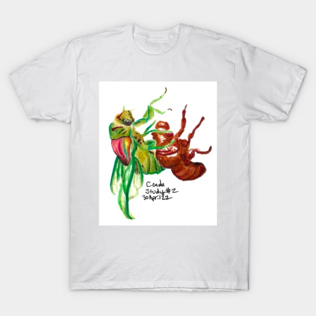 Watercolor Cicada T-Shirt by Art of V. Cook